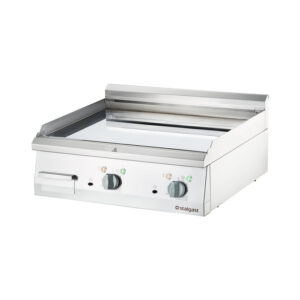 Stalgast verchromte Elektro-Griddleplatte als Tischgerät, 800x700 mm, glatte Grillfläche, Serie 700 ND