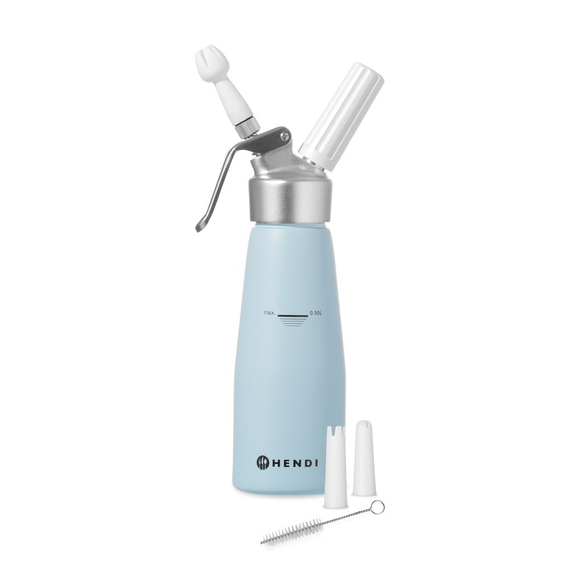 Hendi Sahnespender, 0,5L, Pastellblau, ⌀80x(H)260mm 1 Hendi Sahnespender, 0,5L, Pastellblau, ⌀80x(H)260mm