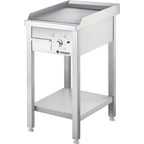 Stalgast Elektro-Griddleplatte als Standgerät - gerillt, Unterbau offen, 400 x 700 x 850 mm (BxTxH) Stalgast Elektro-Griddleplatte als Standgerät - gerillt, Unterbau offen, 400 x 700 x 850 mm (BxTxH)