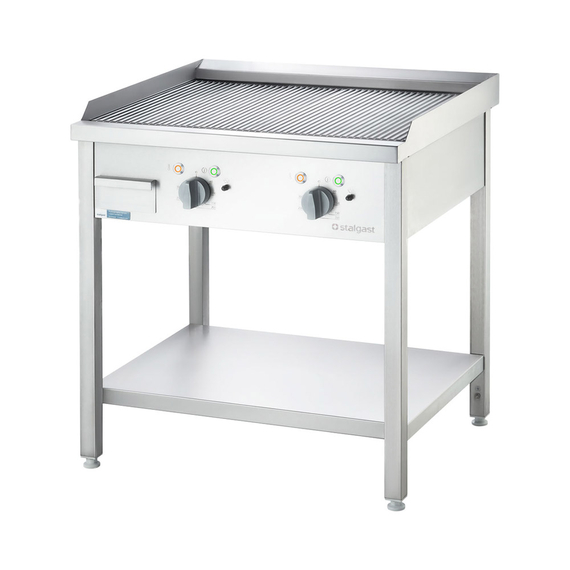 Stalgast Elektro-Griddleplatte als Standgerät - gerillt, Unterbau offen, 800 x 700 x 850 mm (BxTxH) Stalgast Elektro-Griddleplatte als Standgerät - gerillt, Unterbau offen, 800 x 700 x 850 mm (BxTxH)