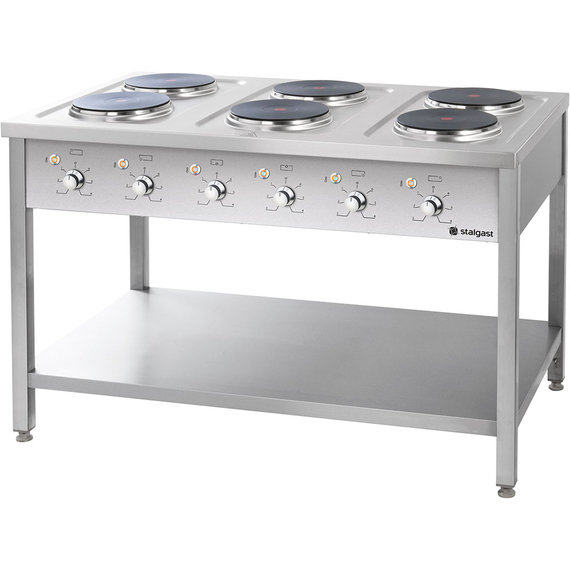 Stalgast Edelstahl Elektroherd Serie 700, 6 Platten à 2,6 kW, 1200x700x850 (BxTxH) Stalgast Edelstahl Elektroherd Serie 700, 6 Platten à 2,6 kW, 1200x700x850 (BxTxH)