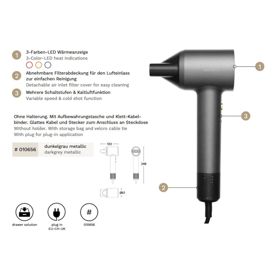 Aliseo Aero Brushless Haartrockner mit UK-Stecker 2 Aliseo Aero Brushless Haartrockner mit UK-Stecker