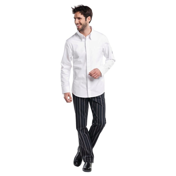 Chaud Devant Chef Shirt Herrenkochhemd lange Ärmel weiß S 1 Chaud Devant Chef Shirt Herrenkochhemd lange Ärmel weiß S