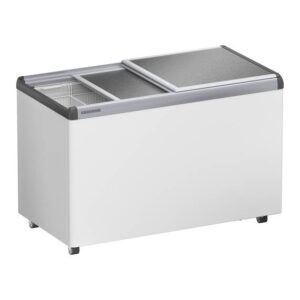 Liebherr EFE 3800 Eiscreme-Gefriertruhe mit Aluminium-Schiebedeckel und Lenkrollen