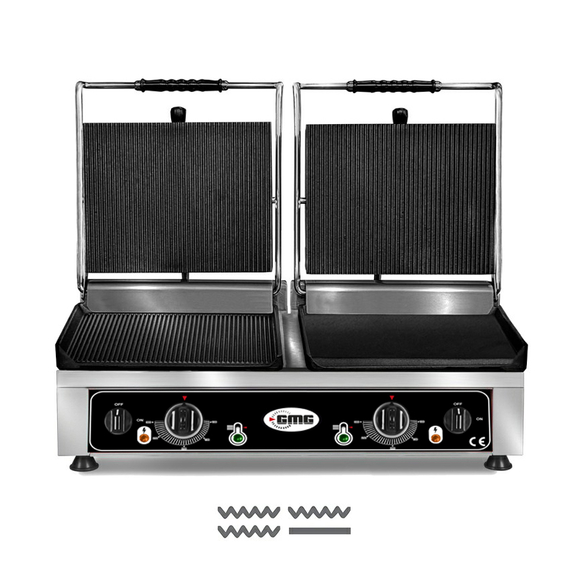 GMG Doppel-Kontaktgrill KG2735DEG, oben gerillt, unten Glatt/Gerillt GMG Doppel-Kontaktgrill KG2735DEG, oben gerillt, unten Glatt/Gerillt