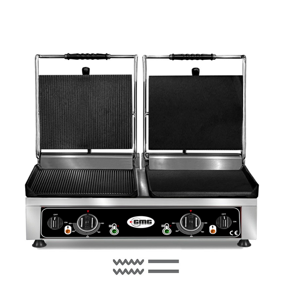 GMG Doppel-Kontaktgrill KG2735DEGG, oben Gerillt/Glatt, unten Gerillt/Glatt GMG Doppel-Kontaktgrill KG2735DEGG, oben Gerillt/Glatt, unten Gerillt/Glatt