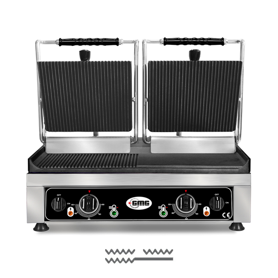 GMG Doppel-Kontaktgrill KG5530DEG, oben gerillt, unten Glatt/Gerillt GMG Doppel-Kontaktgrill KG5530DEG, oben gerillt, unten Glatt/Gerillt