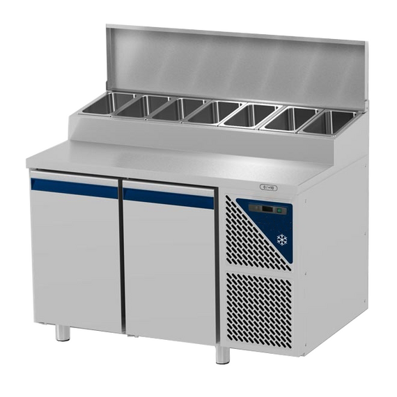 Prismafood Kühltisch 2 Türen mit Edelstahlabdeckung Kapazität: 396 lt Temperatur: 0°C/+10°C Prismafood Kühltisch 2 Türen mit Edelstahlabdeckung Kapazität: 396 lt Temperatur: 0°C/+10°C