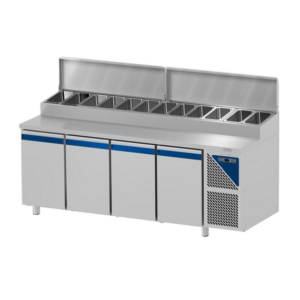 Prismafood Kühltisch 4 Türen mit Edelstahlabdeckung Kapazität: 630 lt Temperatur: 0°C/+10°C