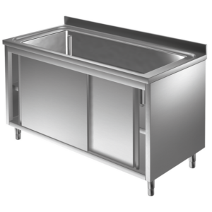 Prismafood Topf - Spülschrank 1,6m - 1 Becken L136xB50xT38cm STD