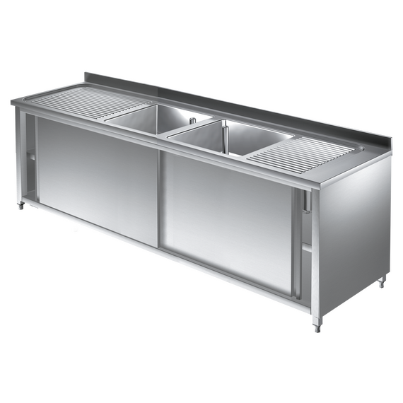 Prismafood Spülschrank 2,0m - 2 Becken mittig L50xB40xT25cm STD Prismafood Spülschrank 2,0m - 2 Becken mittig L50xB40xT25cm STD