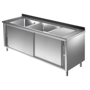 Prismafood Spülschrank 1,8m - 2 Becken links L50xB50xT30cm STD