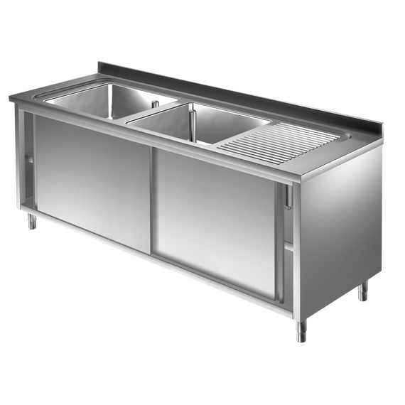 Prismafood Spülschrank 1,6m - 2 Becken links L40xB40xT25cm STD Prismafood Spülschrank 1,6m - 2 Becken links L40xB40xT25cm STD