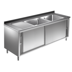 Prismafood Spülschrank 1,8m - 2 Becken rechts L50xB50xT30cm STD