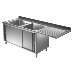 Prismafood Spülmaschinen Spülschrank 1,6m - 2 Becken links L40xB50xT25cm STD