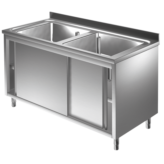 Prismafood Spülschrank 1,2m - 2 Becken mittig L50xB50xT30cm STD Prismafood Spülschrank 1,2m - 2 Becken mittig L50xB50xT30cm STD