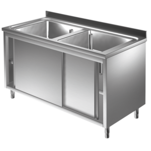 Prismafood Spülschrank 1,4m - 2 Becken mittig L50xB50xT30cm STD