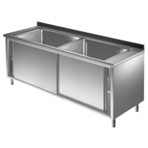 Prismafood Topf - Spülschrank 1,6m - 2 Becken L70xB42xT35cm STD