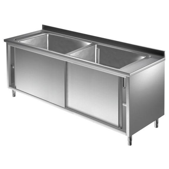 Prismafood Topf - Spülschrank 1,6m - 2 Becken L70xB42xT35cm STD Prismafood Topf - Spülschrank 1,6m - 2 Becken L70xB42xT35cm STD