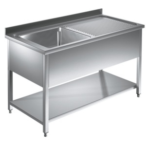 Prismafood Spültisch mit Grundboden 1,2m - 1 Becken links L50xB40xT25cm STD
