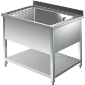 Prismafood Topf - Spültisch mit Grundboden 1,2m-1 Becken L106xB42xT35cm STD
