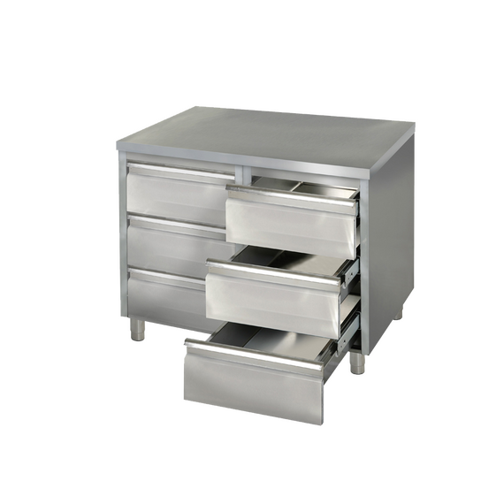 Prismafood Schubladenschrank 1,0m - mit 6 Schubladen STD Prismafood Schubladenschrank 1,0m - mit 6 Schubladen STD