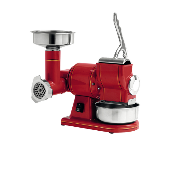 Prismafood Fleischwolf/Käsereibe-Kombi retro - Edelstahlmahlgruppe - Produktion FW: 50 kg/Std - KR: 30 kg/Std Prismafood Fleischwolf/Käsereibe-Kombi retro - Edelstahlmahlgruppe - Produktion FW: 50 kg/Std - KR: 30 kg/Std