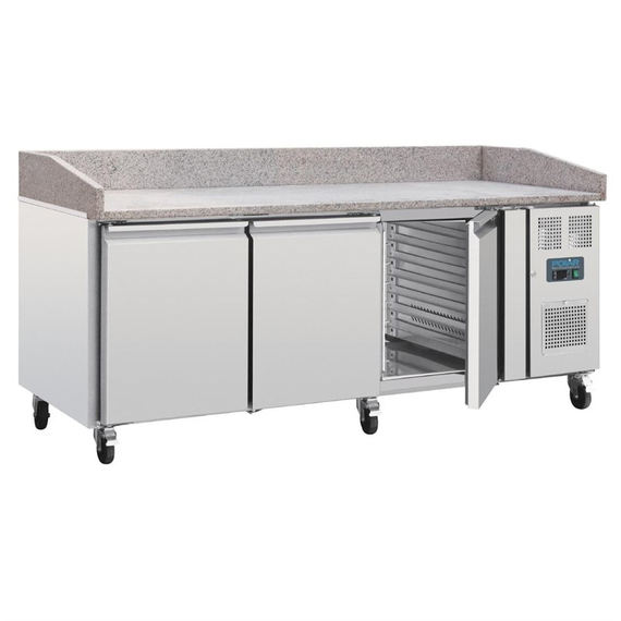 Polar Serie U Patisserie Vorbereitungskühltisch 3-türig mit Marmorarbeitsfläche 2 Polar Serie U Patisserie Vorbereitungskühltisch 3-türig mit Marmorarbeitsfläche