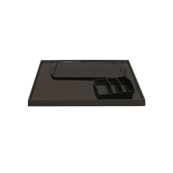 Aliseo Welcome Tray Solution Tablett-Set - schwarz, Porzellan-Optik Aliseo Welcome Tray Solution Tablett-Set - schwarz, Porzellan-Optik