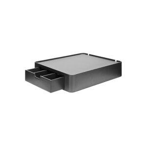 Aliseo Londoner Modernline Tablett mit Schublade - groß, schwarz