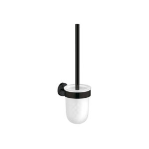 Aliseo Nexxus - WC-Bürstengarnitur, Wandmontage, schwarz mit satiniertem Glas
