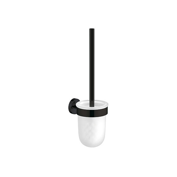 Aliseo Nexxus - WC-Bürstengarnitur, Wandmontage, schwarz mit satiniertem Glas Aliseo Nexxus - WC-Bürstengarnitur, Wandmontage, schwarz mit satiniertem Glas