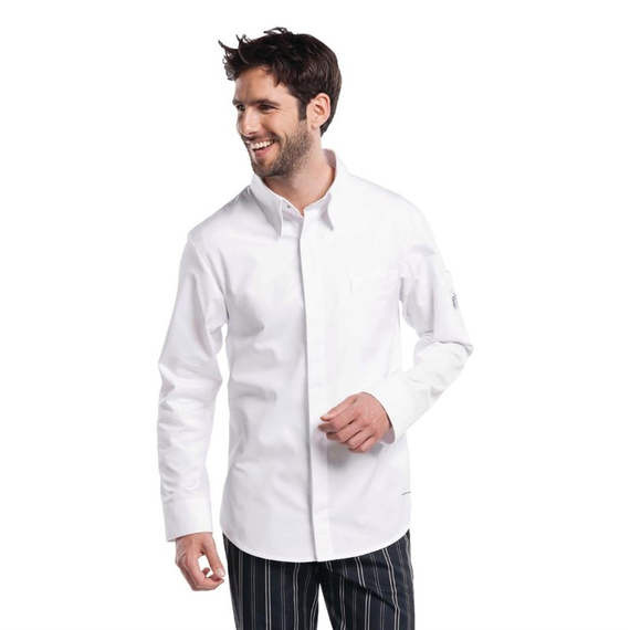 Chaud Devant Chef Shirt Herrenkochhemd lange Ärmel weiß S Chaud Devant Chef Shirt Herrenkochhemd lange Ärmel weiß S