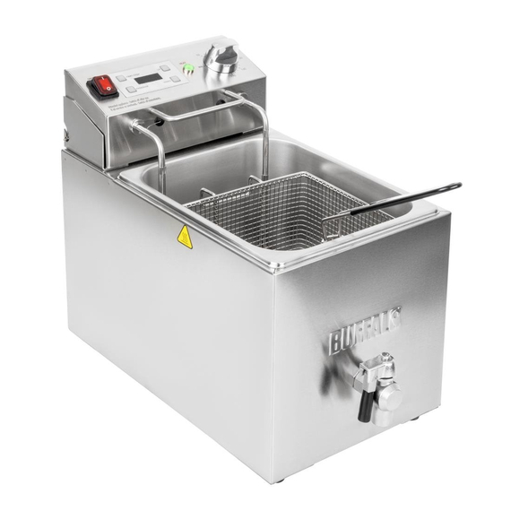 Buffalo Einzelne elektrische Fritteuse mit Timer 8Ltr 1 Buffalo Einzelne elektrische Fritteuse mit Timer 8Ltr