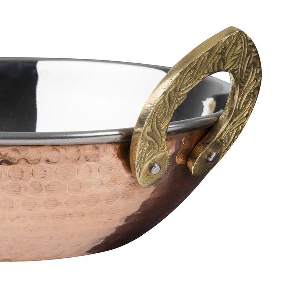 Olympia Kupfer Kadai Schale Edelstahl Messinggriffe 660ml 3 Olympia Kupfer Kadai Schale Edelstahl Messinggriffe 660ml