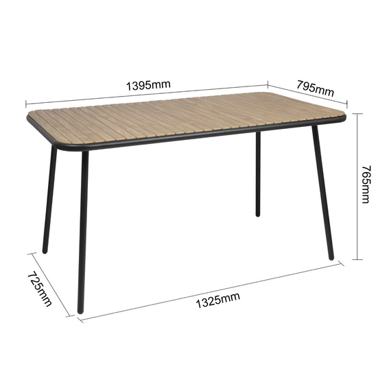 Bolero Santorini Rechteckiger Tisch in Holzoptik, 1400 mm 5 Bolero Santorini Rechteckiger Tisch in Holzoptik, 1400 mm