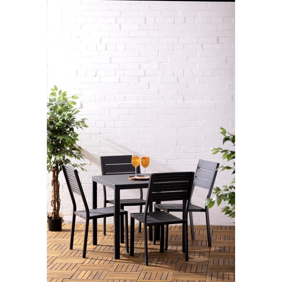 Bolero Valletta Grau Geschlitzter Outdoor Tisch 780mm 8 Bolero Valletta Grau Geschlitzter Outdoor Tisch 780mm