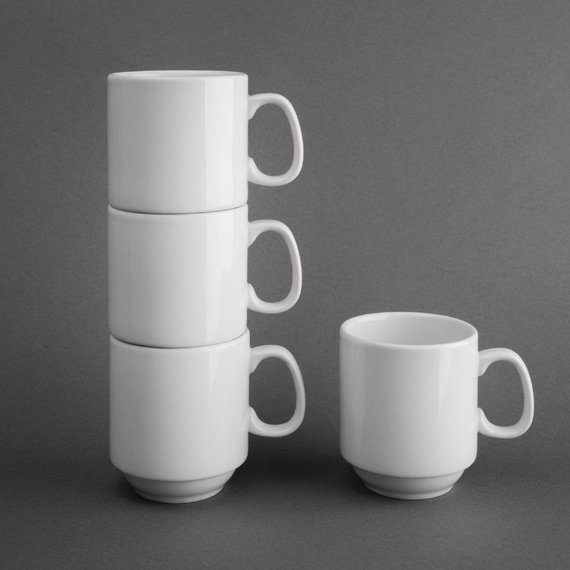 Olympia Whiteware stapelbare Becher 28,4cl (12 Stück) Olympia Whiteware stapelbare Becher 28,4cl (12 Stück)