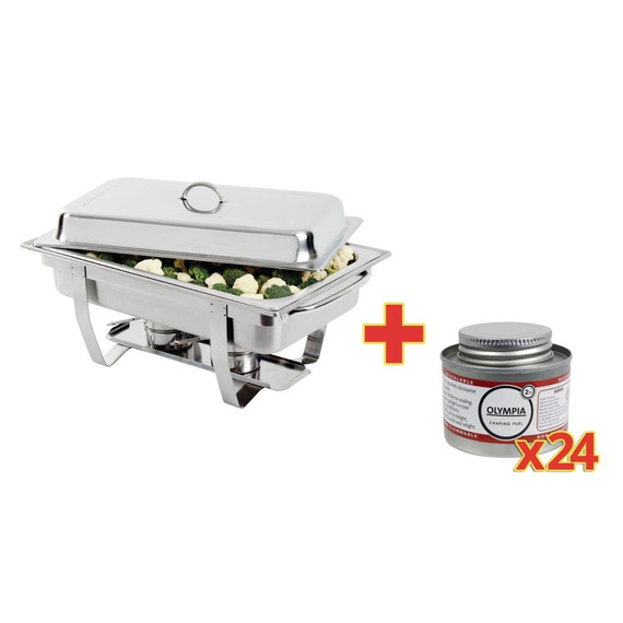 SONDERANGEBOT Milan Chafing-Dish mit 24 x flüssige Brennpaste SONDERANGEBOT Milan Chafing-Dish mit 24 x flüssige Brennpaste