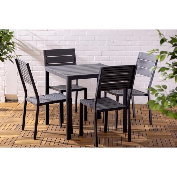 Bolero Valletta Grau Geschlitzter Outdoor Tisch 780mm 6 Bolero Valletta Grau Geschlitzter Outdoor Tisch 780mm