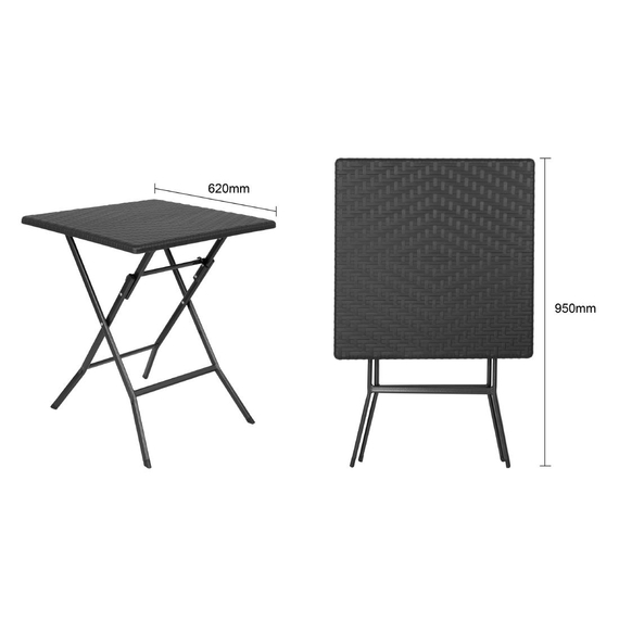 Bolero Quadratischer Klapptisch Schwarz 620mm 4 Bolero Quadratischer Klapptisch Schwarz 620mm