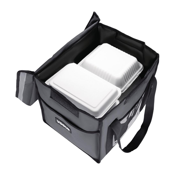 Vogue Isolierte Faltbare Liefer-Tasche Grau 380x305x380mm 4 Vogue Isolierte Faltbare Liefer-Tasche Grau 380x305x380mm