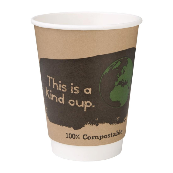 Fiesta Compostable Kompostierbare Heißgetränkebecher doppelwandig 35,5cl (500 Stück) 3 Fiesta Compostable Kompostierbare Heißgetränkebecher doppelwandig 35,5cl (500 Stück)