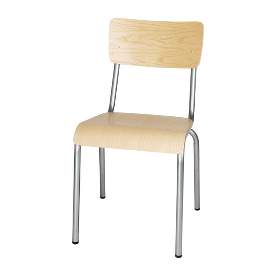Bolero Cantina Stühle aus verzinktem Stahl mit Holzsitz und Rückenlehne (4 Stück) 1 Bolero Cantina Stühle aus verzinktem Stahl mit Holzsitz und Rückenlehne (4 Stück)