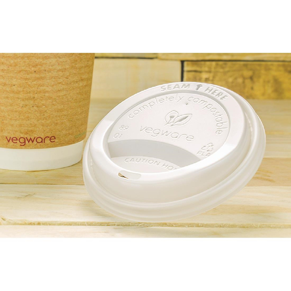 Vegware kompostierbare Heißgetränkebecher-Deckel 34 & 45,5cl (1000 Stück) 3 Vegware kompostierbare Heißgetränkebecher-Deckel 34 & 45,5cl (1000 Stück)