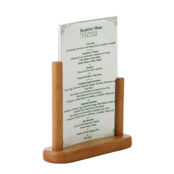 Securit Menühalter Teak A5 3 Securit Menühalter Teak A5