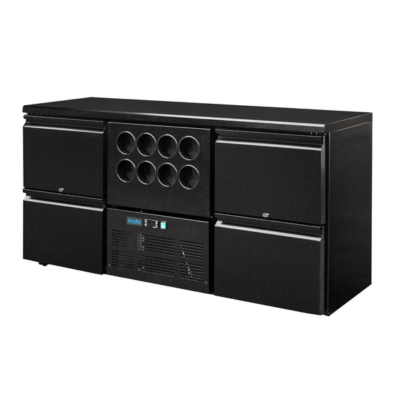 Polar Serie U Barkühlschrank 4 Schubladen mit Flaschenkühlbereich (8 Flaschen) 1 Polar Serie U Barkühlschrank 4 Schubladen mit Flaschenkühlbereich (8 Flaschen)
