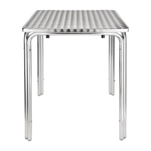 Bolero quadratischer Bistrotisch Edelstahl 4 Beine 60cm