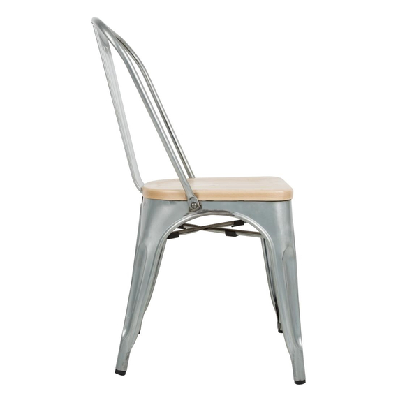 Bolero Bistro Stühle aus verzinktem Stahl mit Holzsitz (4 Stück) 3 Bolero Bistro Stühle aus verzinktem Stahl mit Holzsitz (4 Stück)