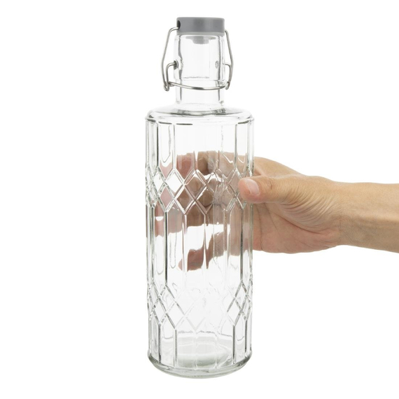 Olympia geo Glaswasserflasche mit Stöpsel 1 Liter (6 Stück) 3 Olympia geo Glaswasserflasche mit Stöpsel 1 Liter (6 Stück)